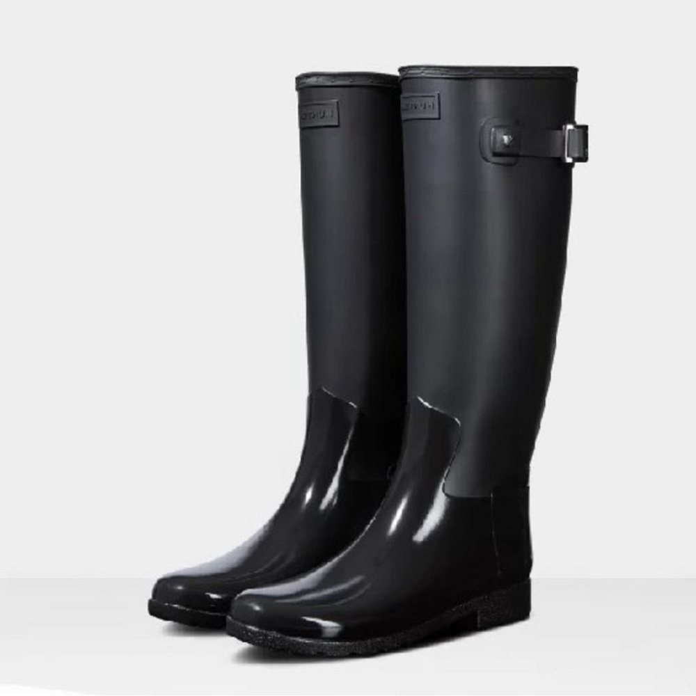 Hunter Refined Gloss Duo Rain Boot Size 8
